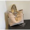 Women’s Canvas Tote Bag Large Capacity Shoulder Handbag Casual Crossbody Bag Multi Pocket Shopper Tote with Zipper for Work Travel School Shopping