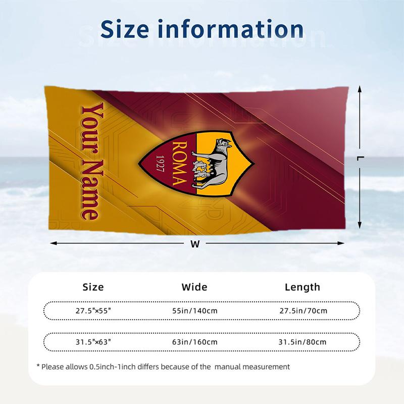Beach Towel Custom Name Text, Quick Dry Large Towel For Beach HomeAS Roma