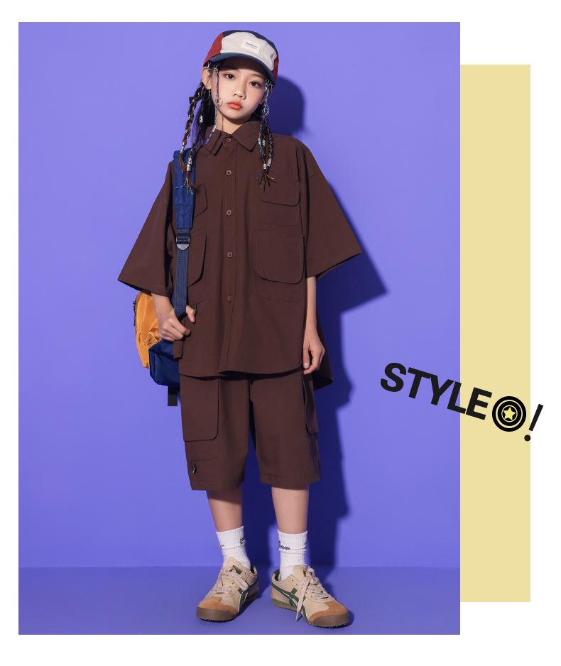 Girls' Hip-Hop Japanese Street Dance Costume - Children's Trendy Performance Outfit