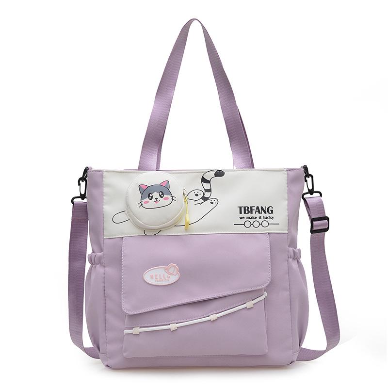 Trendy Large-Capacity Tutoring Shoulder Bag for Female Students