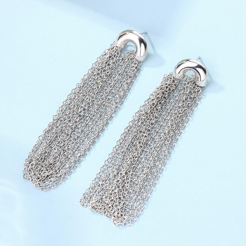 Accessories Exaggerated Alloy Geometric Earrings Fashion Tassel Chain Earrings Earrings Women