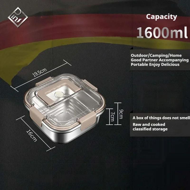 

Ланч-бокс с ручкой из нержавеющей стали, пищевой, для холодильника, для хранения, для микроволновой печи, для дома, большой емкости, герметичный пикниковый контейнер