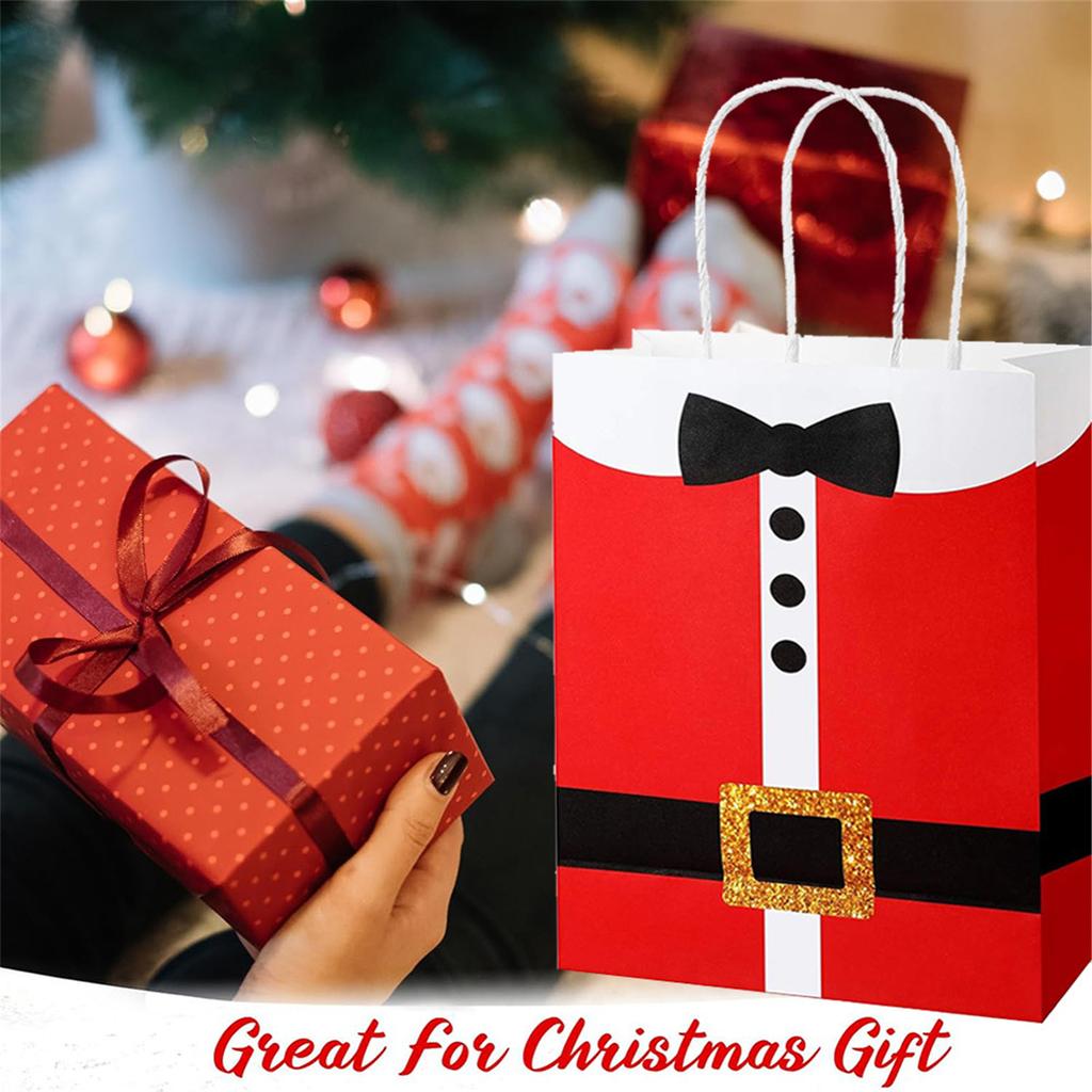 Christmas Themed Large Gift Bags Bulk 12 Pack Efficient Kraft Paper Parties Bags With Multiple Occasion Use For Celebration