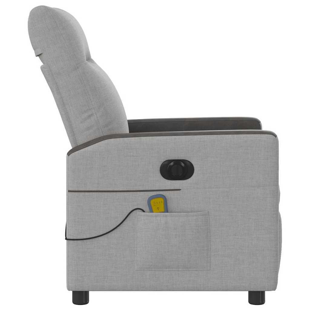 Foldable Massage Armchair, Electric, Grey, Fabric