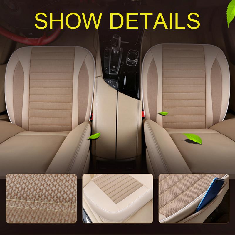 Car Seat Cover,Flax Cushion Seasons Universal Breathable For Most Four-Door Sedan&SUV Ultra-Luxury Car Seat