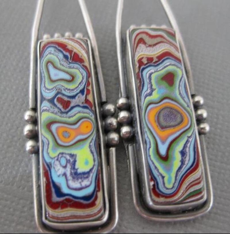 Vintage Silberfarbene Hakenförmige Hängeohrringe für Damen Quadratische Bunte Glas Verlobungsohrringe Hochzeitsparty Schmuck