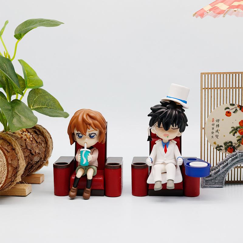 6pcs/set Anime Detective Conan Cinema Scene kawaii Action Figure PVC Model statue Toys doll Desk Decor Collectible Gifts