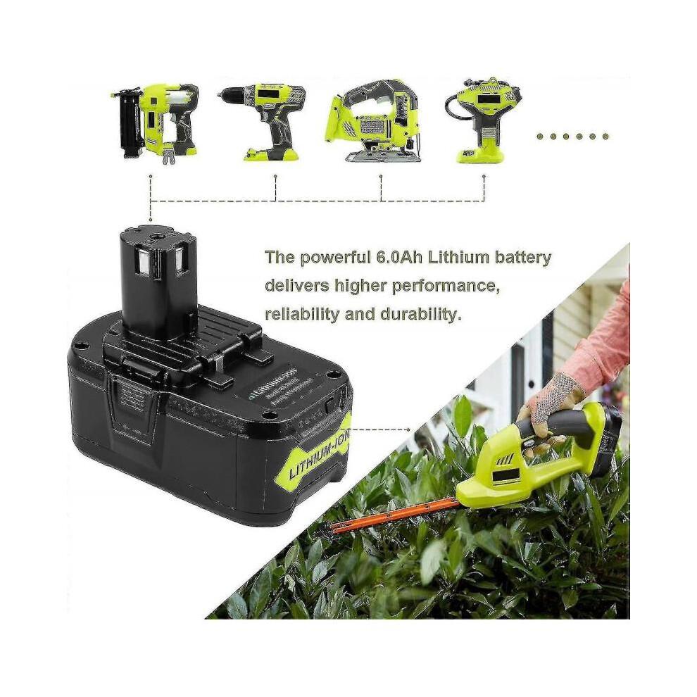18V 6.0Ah P108 Battery Replacement for Ryobi 18 Volt Battery Lithium P102 P103 P104 P105 P107 P109 P122,Battery for Ryobi ONE+ Cordless Drill Tool