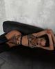 3 Pcs Leopard Lingerie Set Women Garter Sensual Erotic Animal Pattern Suit Intimate Sexy Cross Waistband Bra & Briefs Set 1200