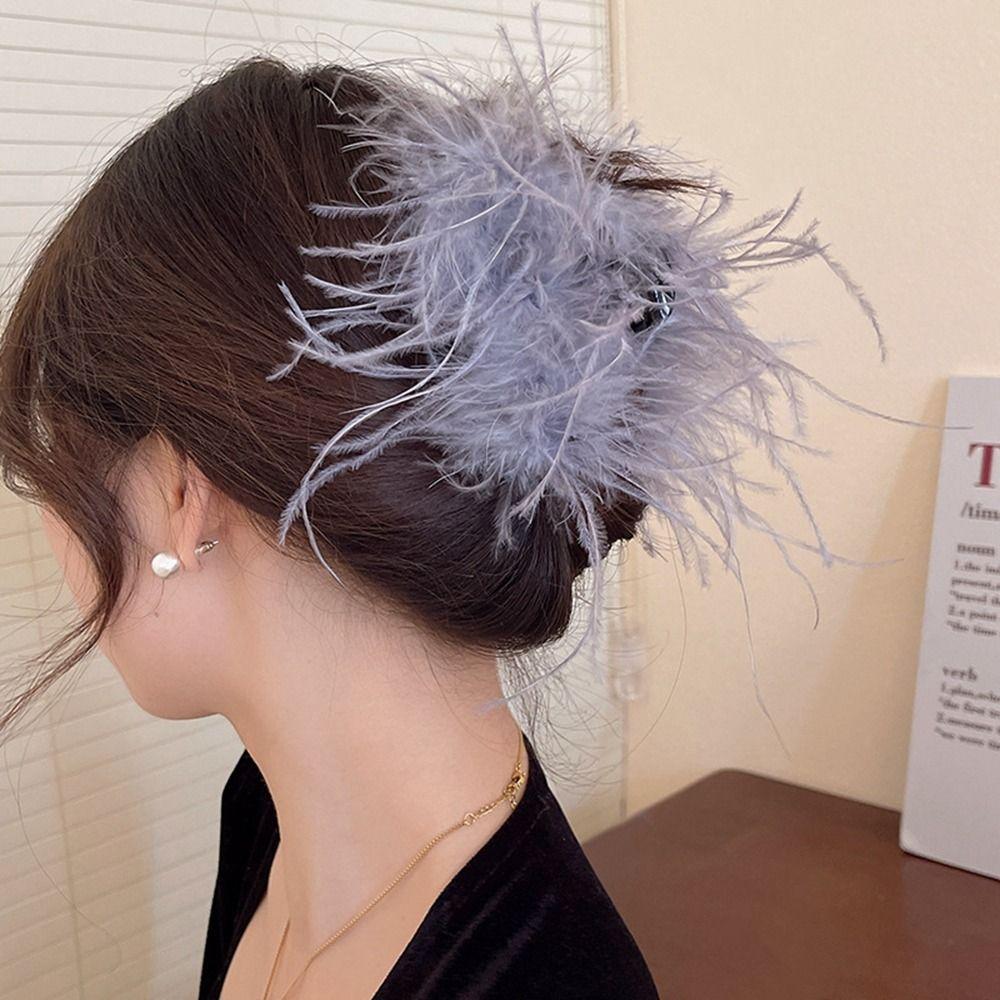 Headwear Party Headwear Women Hair Clips Feather Hairpins Korean Hair Accessories Feather Hair Claw