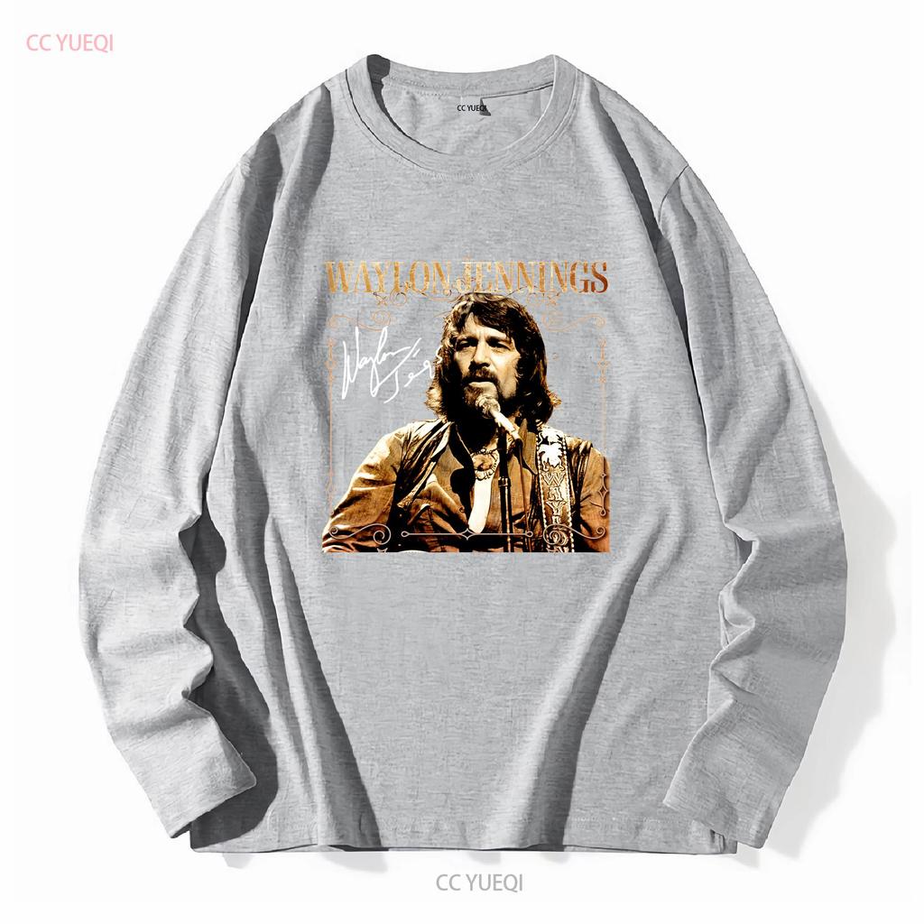 Maglietta Nera in Cotone Vintage Waylon Jennings D76841 vintage Lavata Elasticizzata Morbida Casual Comoda Unisex streetwear