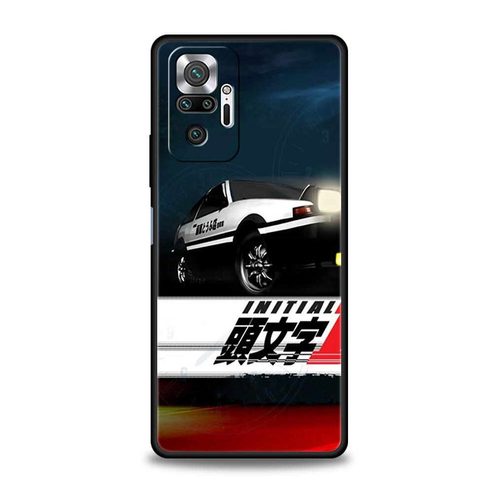 Initial D Car Phone Case Cover for Redmi 14C 10C Note 15 14 13 12 10 11 K40 Pro Plus 5G Soft TPU Shockproof Shell Fundas Capas