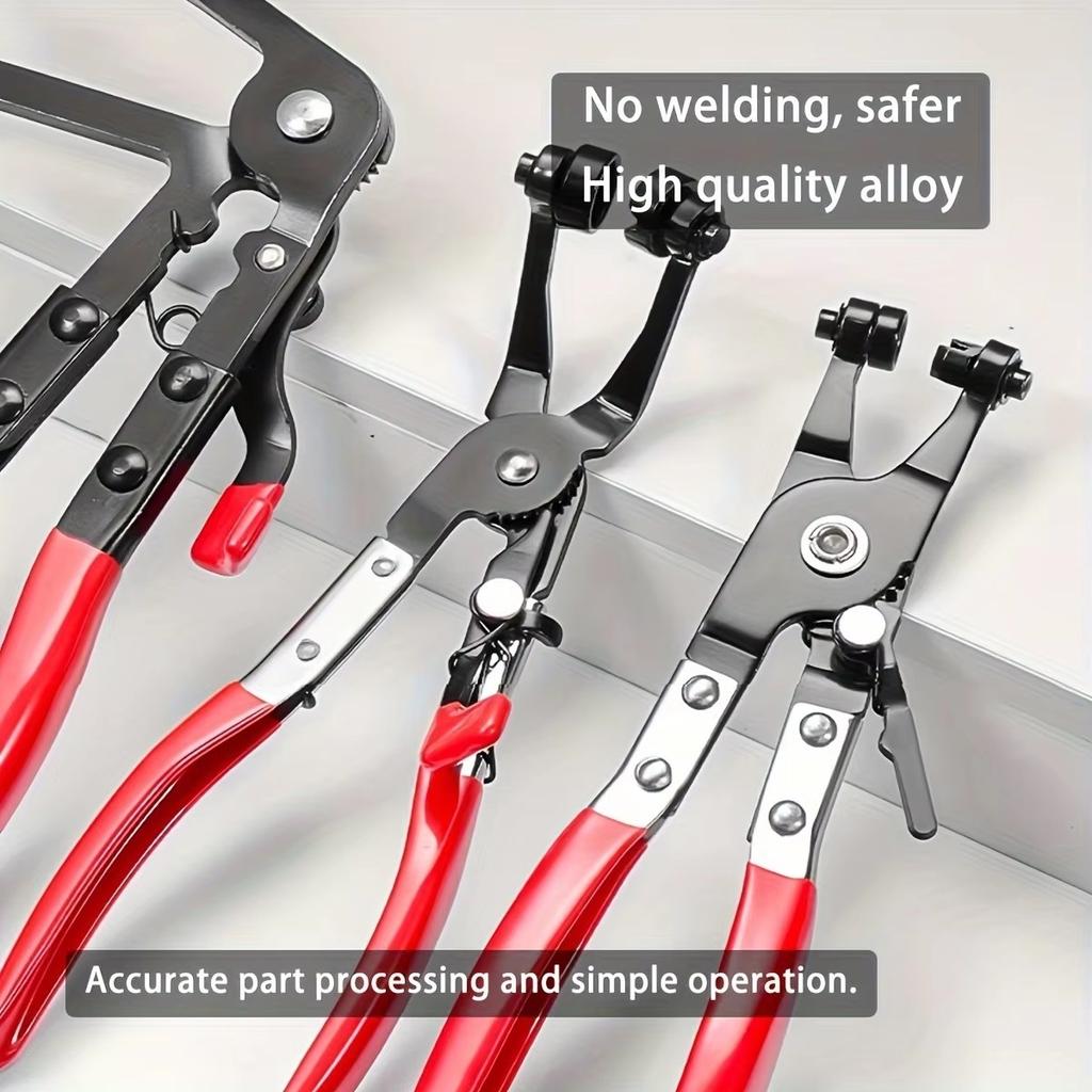 9pcs Wire Long Reach Hose Clamp Pliers Set Fuel Oil Water Hose Motor Repair Tools Hose Clamp Pliers for Fuel Oil & Water Hoses