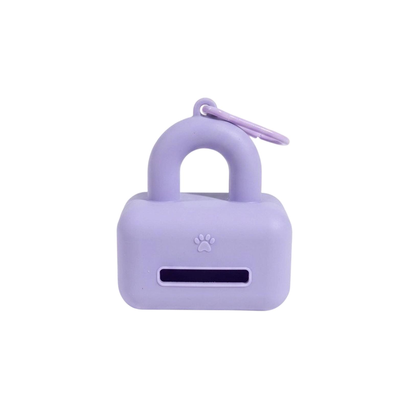

Portable Silicone Dog Waste Bag Holder Capsule Pack with Clip for Outdoor Dog Walking and Pet Waste Disposal One Size фиолетовый