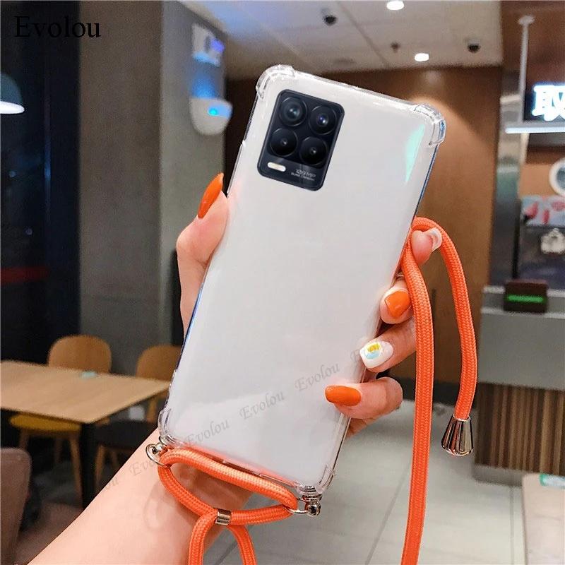 Crossbody Lanyard Case For Tecno Spark 20 Pro Plus 20C 10 9T 8P 7P Transparent Shockproof Soft Silicone Cover For Spark GO 2024