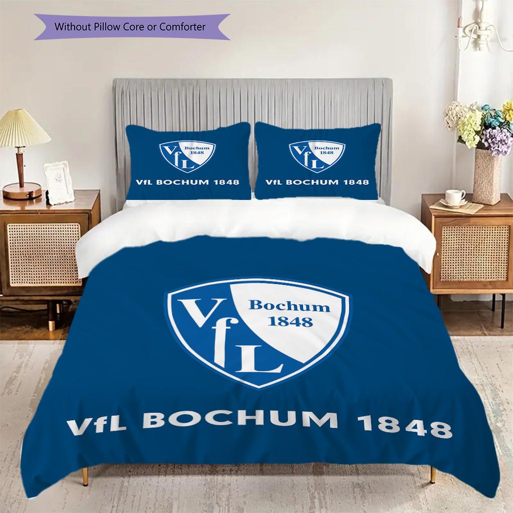 VfL Bochum 1848 Patroon Beddengoed Dekbed Set Dekbedovertrek Kussensloop Huisdecoratie Verjaardagscadeau (1 dekbedovertrek + 2 kussenslopen, zonder binnenkussen)
