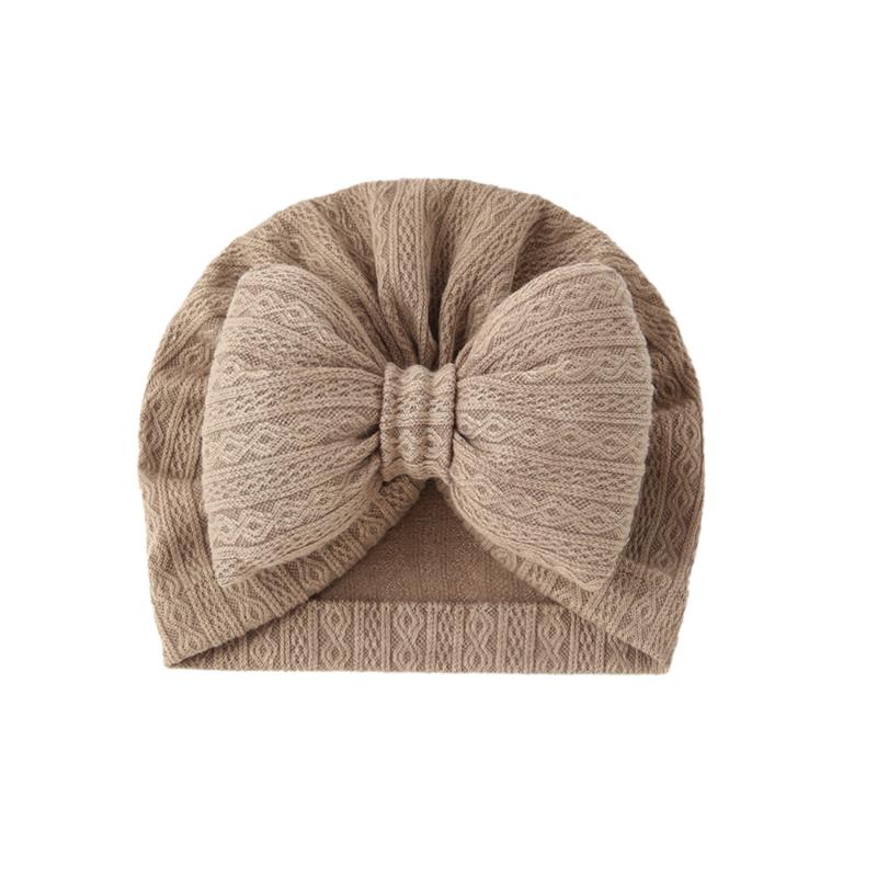 Cotton Baby Turban Headwrap Newborn Bowknot Floral Hat Breathable Unisex 0-18M Infant Headband Solid Color Photography Prop