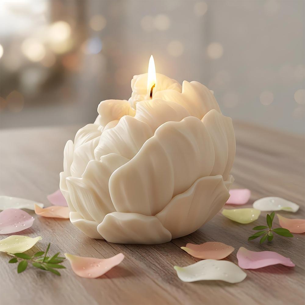 3D Water Lily Angel Candle Mold DIY Lotus Handmade Soap Gypsum Decorative Ornament Silicone Mold