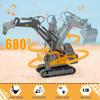 Remote Control Excavator Building Toy for Boys, 1200mAh RC Excavator Toy with Metal Bucket and Lights, 11 Channel Excavator Toy, Birthday Gift