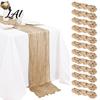 Kitchen Dining Table Accessory Rustic Cheesecloth Runner Wedding Sheer Modern Farmhouse Runner Boho for Bridal Shower Baby Hotel Decor