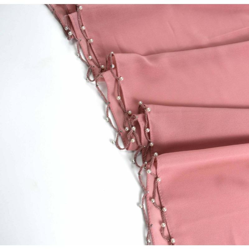 Long Chiffon Wave Edge Beaded Shawl For African Women