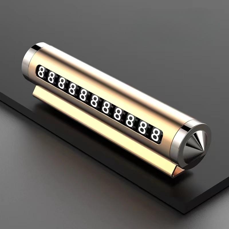 Car Temporary Parking Number Plate Black Aluminium Alloy Material Roller Adjustable Car Parking Plate Car Supplies