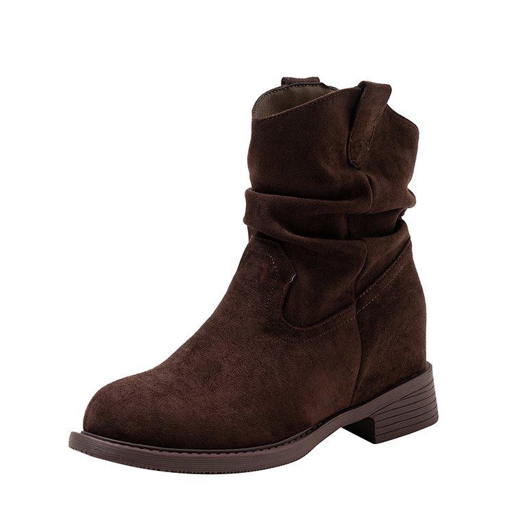 Maillard retro pleated piled boots women's new height and thinness fashion western cowboy boots