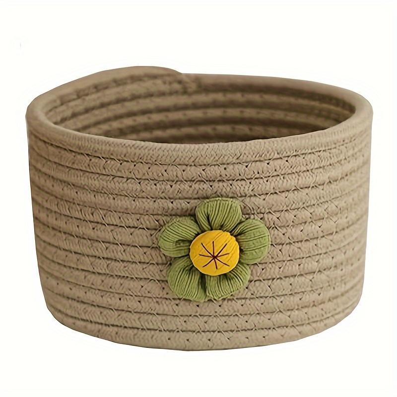 1pc Desktop Storage Basket, Student Office Desktop Storage, Entryway Key Storage, Cosmetic Cotton Rope  Storage Box