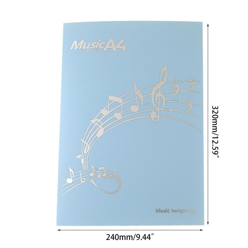 4 Pages Plastic Sheet Music Folder A4 Size Storage Holder for Chorus Art Student