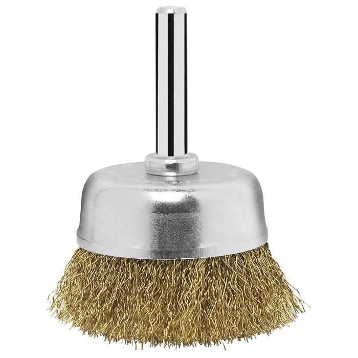 Bosch 2609256516 Brosse boisseau pour Perceuse M14 Fils ondulés laitonnés 6 x 50 mm