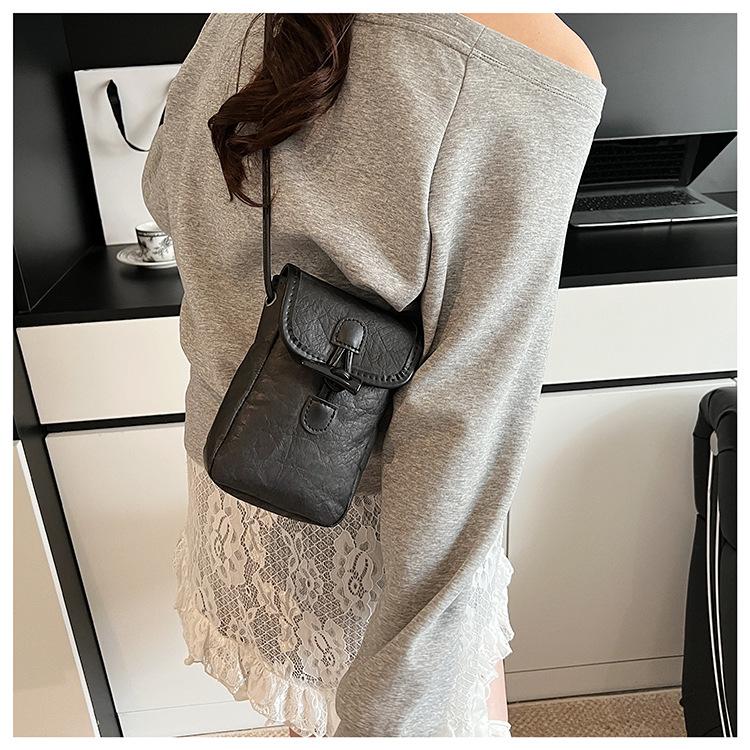 Mobile Phone Bag Women's New Fashion Popular Small Square Bag Mini Retro Contrasting Color Shoulder Messenger Bag