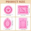 4 Pcs Photo Frame Silicone Molds, Baroque Style Air Dry Clay Molds, Mini Frame Molds Silicone for Cupcake Topper Cake Decoration Chocolate Candy