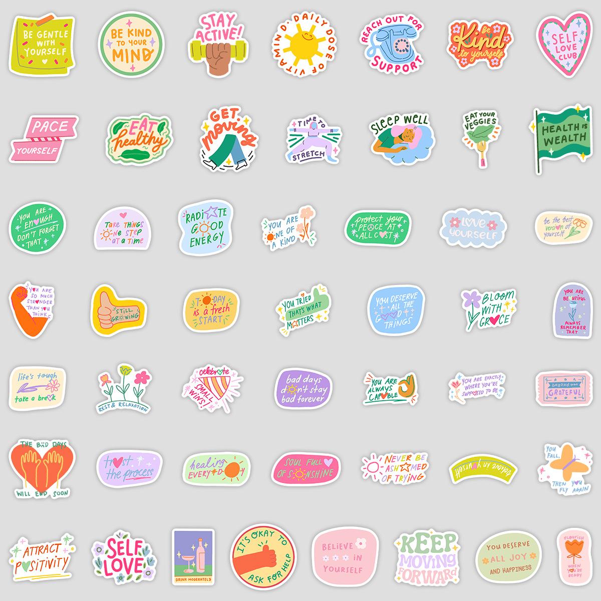 

50 English Motivational Graffiti Stickers Mobile Phone Notebook Waterproof Decorative Stickers DIY English Phrase Stickers