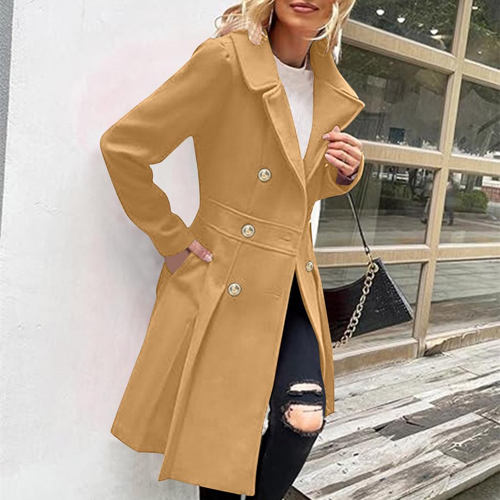 Women's Solid Color Thick Long Sleeve Fashion Coat Jacket