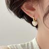 Pink peach heart ear buckle women light luxury high sense Internet celebrity drop glaze love earrings niche earrings suitable for summer