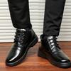 Fashion Winter Men Shoes 2025New Casual Leather Shoes Winter Plush Cotton Shoe Warm Business Office Shoes Men's Ankle Boots Botas Hombre