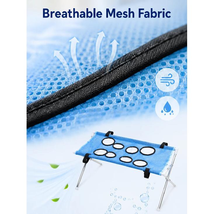 Pet Grooming Hammock Stand Foldable Dog Cat Nail Trimming Helper Mesh Bathing Drying Table for Small Pets