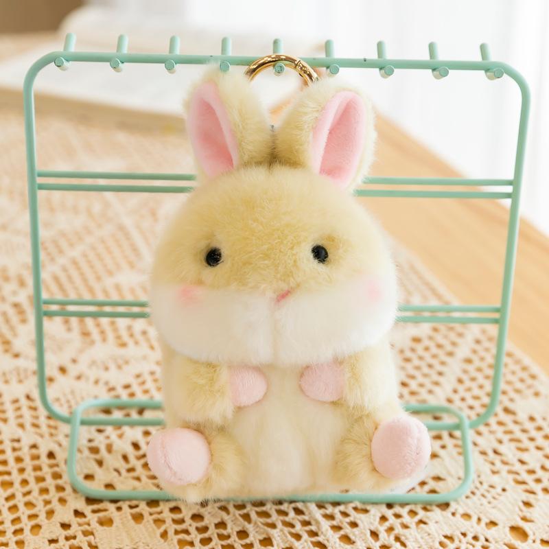 Soft and Cute Spherical Plush Pendant Panda Doll Rabbit Backpack Hanging Pink Pig Keychain Event Gift