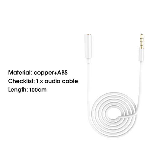 Earphone Extension Cable Signal Transfer Plug Stereo Audio Play 3.5mm Male to Female