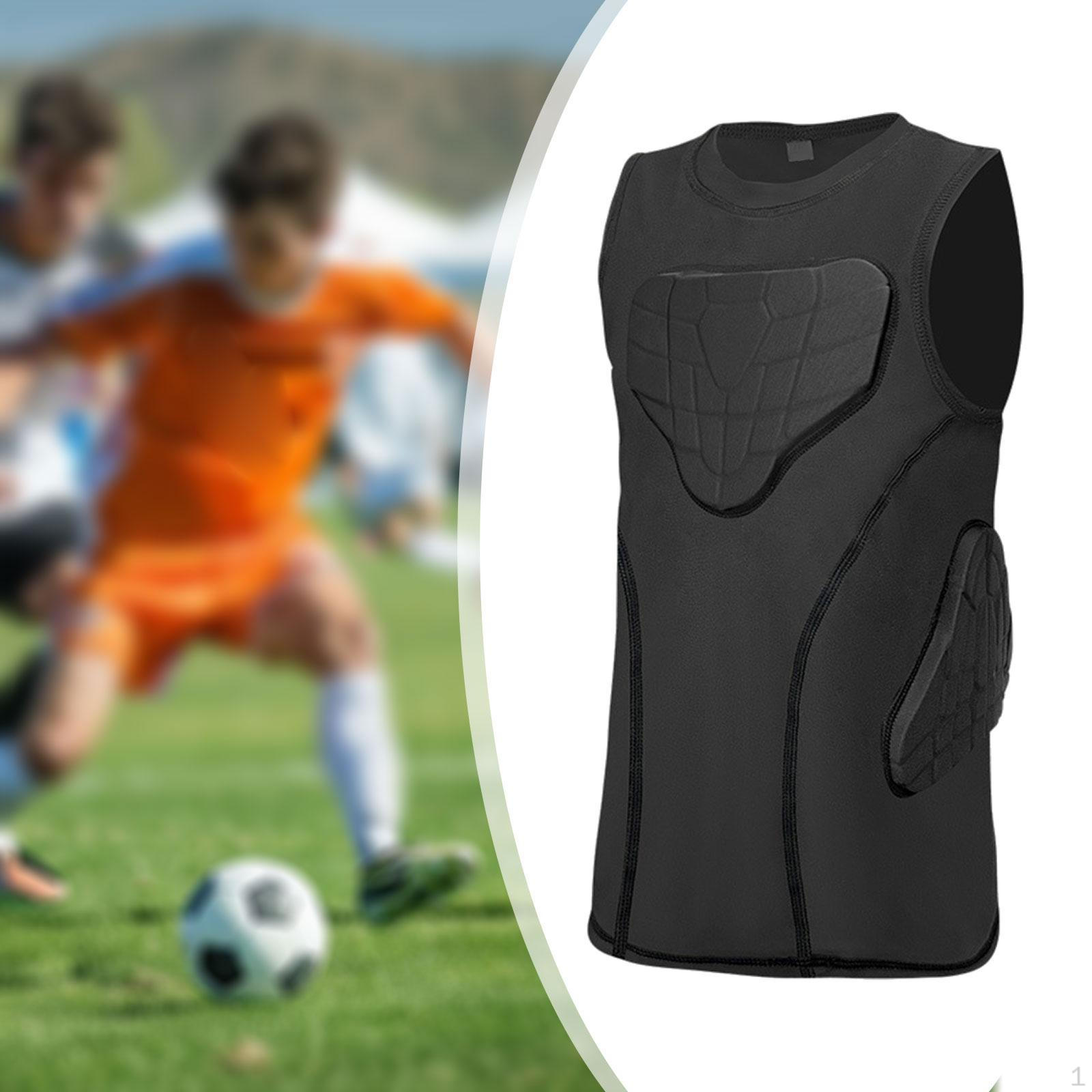 

Football Rib Protector Vest Chest Pad Compression Shirt Training Top for Softball S
