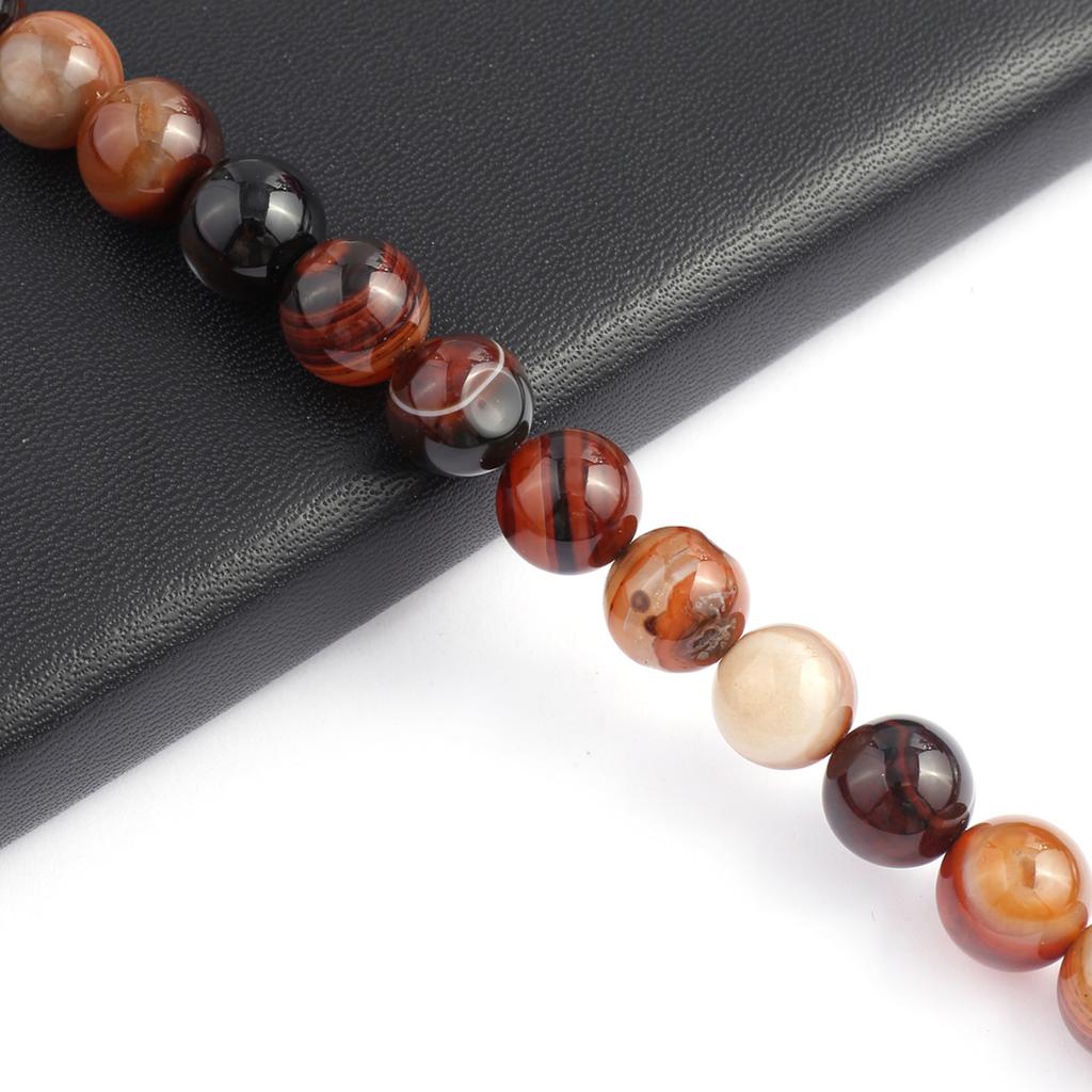 Dark Bead Isoaltion Stone Natural Striped Agates Round Beads For Jewelry Making Diy Necklace Earrings Bracelet Accessory