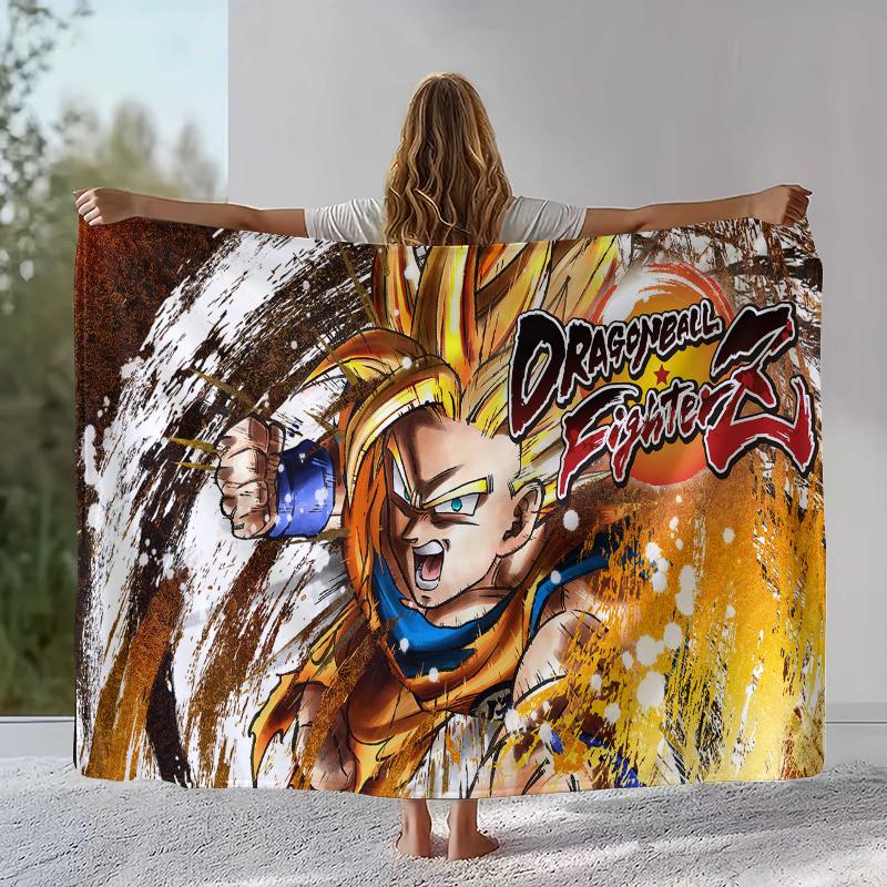 Anime D-Dragon Ball Game Cartoon Flannel Blanket,Ultra Soft Warm Plush Throw for Home Bedroom Bed Sofa Cover Office Camping