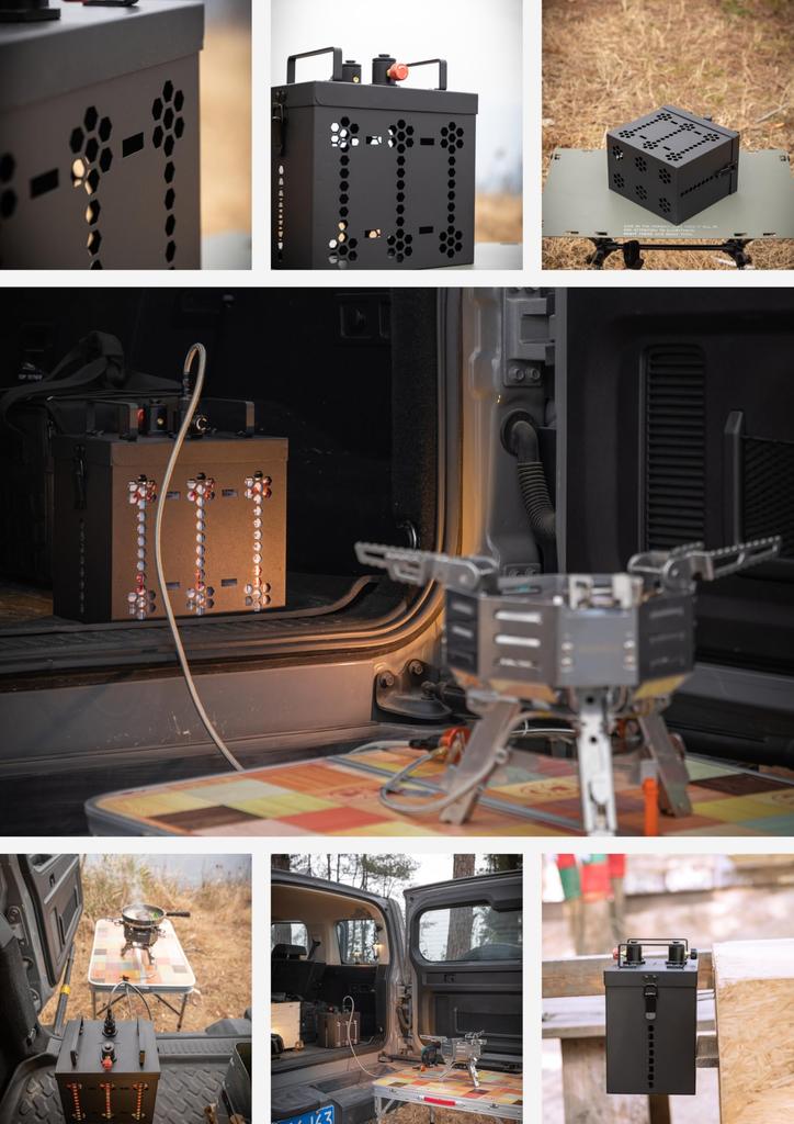 CAMPING MOON CB Can Gas Station, 6-Can Type, Simple Gas Supply Unit, LP Gas Regulator, Specifications BKZ63-Z55