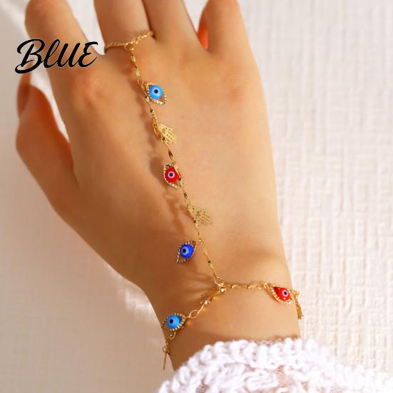 Dripping Glaze Bracelet High Saturation Blue White Eye Shape One-piece