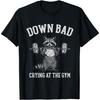 SHAAMOU Down Bad Crying At The Gym Racoon Meme T-Shirt 100% Cotton Graphic T Shirt for Men Women Unisex
