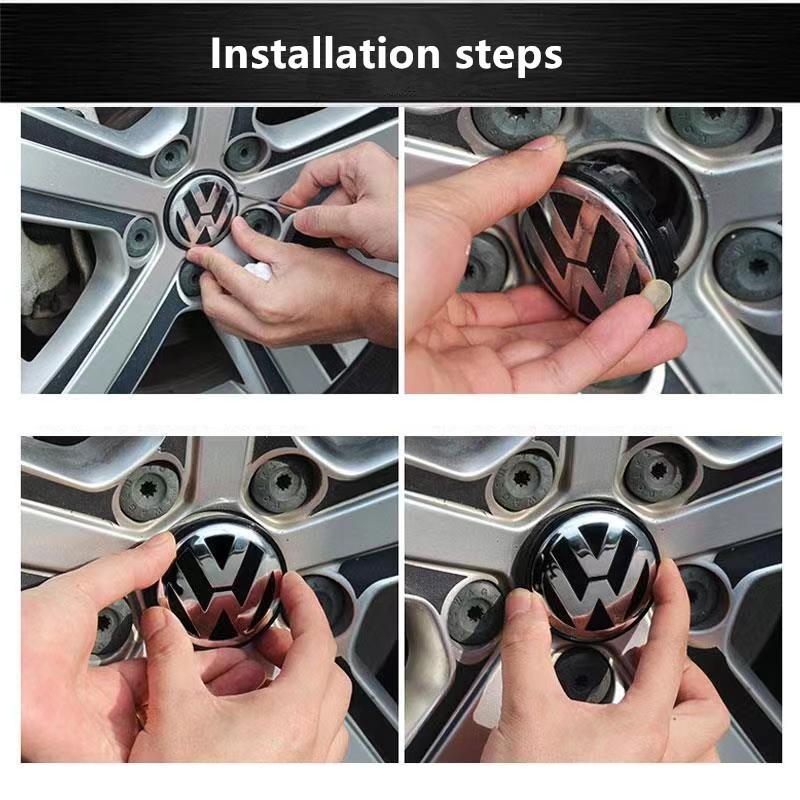 For VW Volkswagen Jetta MK5 Golf 4PCS 65mm Car Wheel Badge Emblem Sticker 60mm hub cover For Volkswagen VW Jetta R Rline Touran