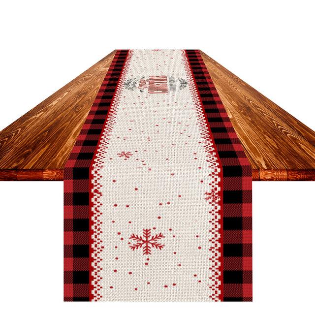 Christmas Decoration Table Runner Linen Table Runner Home Kitchen Restaurant New Year Dinner Anti -Fouling Table Runner