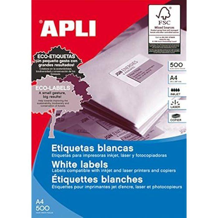 Étiquettes adhésives - apli - 1781 - 64.6 x 33.8 mm - blanc - 500 volets