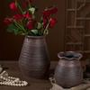 Zen-Style Rustic Pottery Vase for Dried Flowers and Succulents: New Chinese Retro Design