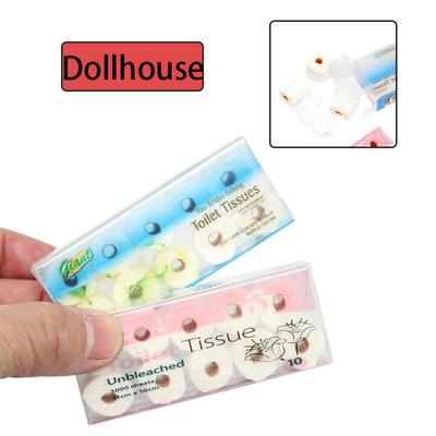 1 Beutel 1/12 Puppenhaus Mini Küchenrolle Modell Puppenhaus Toilettenpapier Dekoration Puppenhaus Badezimmer Dekor Zubehör